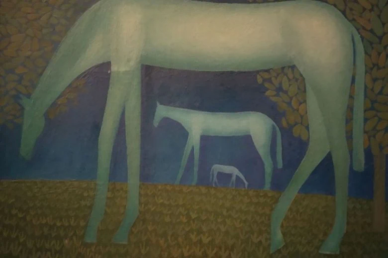 Māra Kažociņa. Landscape with Horses. 1970. Oil on canvas.
Collection of Patriks Markēvičs. Photo: Irēna Bužinska